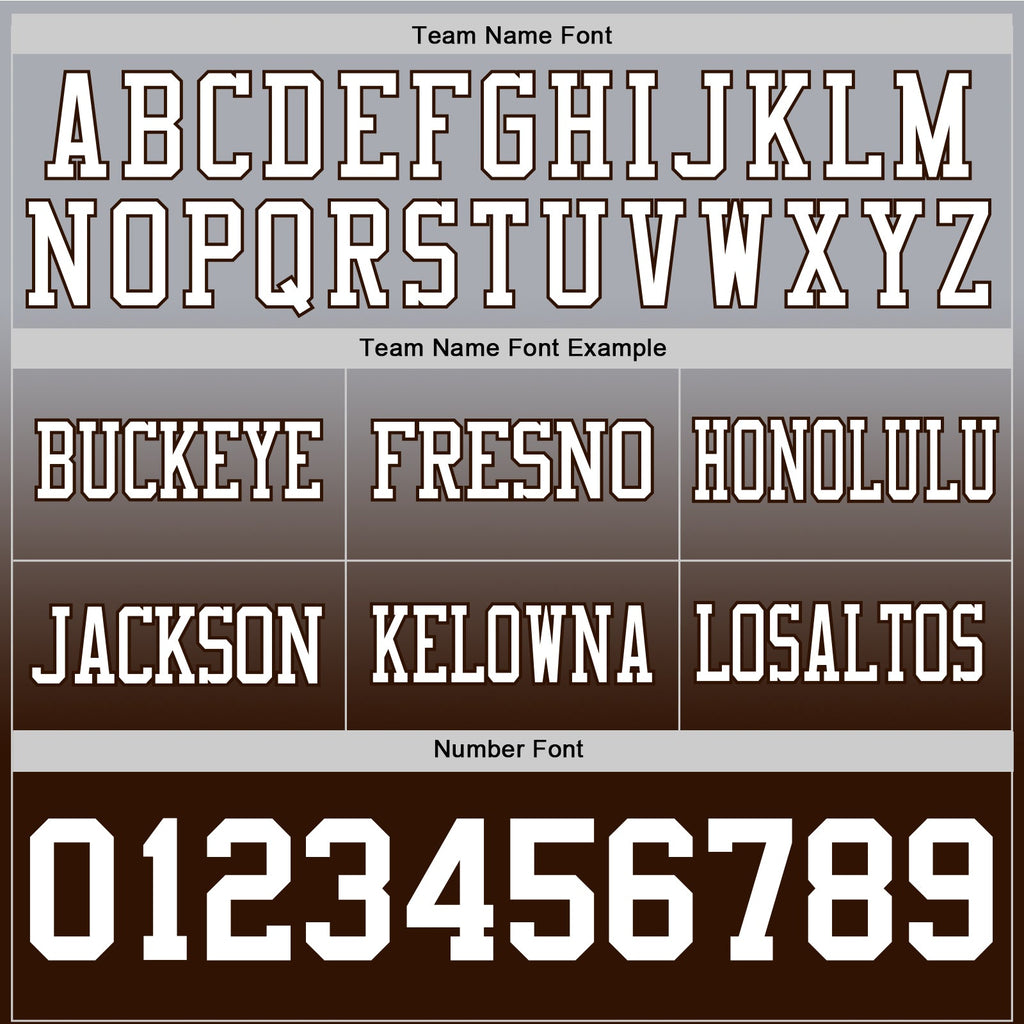 Custom Gray White-Brown Authentic Fade Fashion Football Jersey