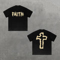 Faith Cross Graphics Cotton Y2k Shirt Hip Hop Womenswear Menswear Top Streetwear T-Shirts