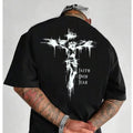Faith Over Fear 1 Side Cotton Casual Street Crew Neck Short Sleeve Top Perfect Classic Fabric T-Shirts