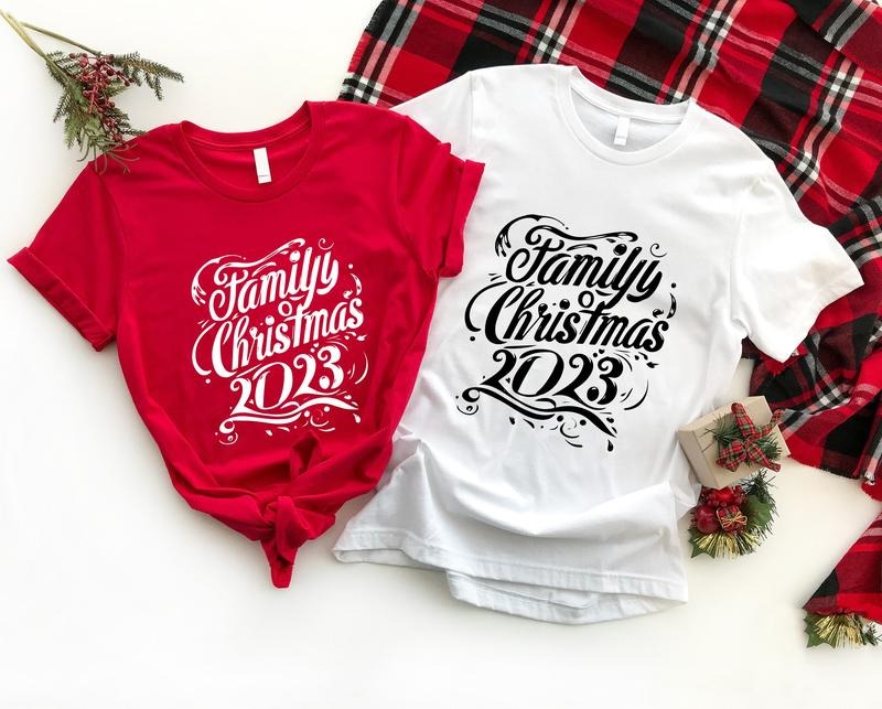 Family 2023 Shirt Matching Family Party Big Family Reunion Winter Xmas Family Gathering T-Shirts