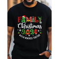 Family 2024 Casual Cotton Couple Matching Crew Neck Top Slight Stretch Knit Fabric Regular Fit Summer Weekend Casual Festive Pattern Made USA T-Shirts