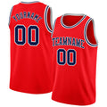 Custom Fire Red Navy-White Authentic Basketball Jersey