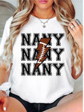 Football Nanny Football Grandma Shirt Game Day Nanny Proud Football Nany Football Lover Shirt Sports Nanny Short Sleeve T-Shirts