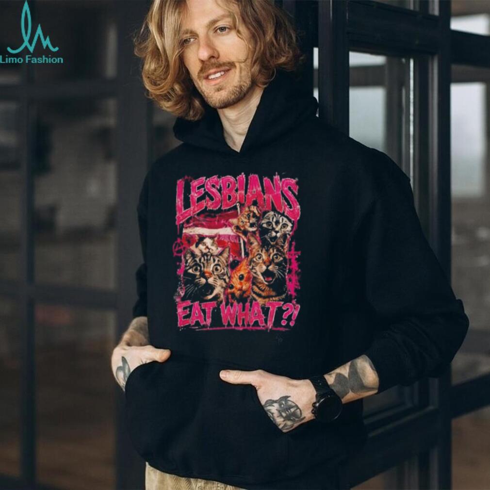 Funny Cats Lesbians Eat What Retro Cat Lover Shirt