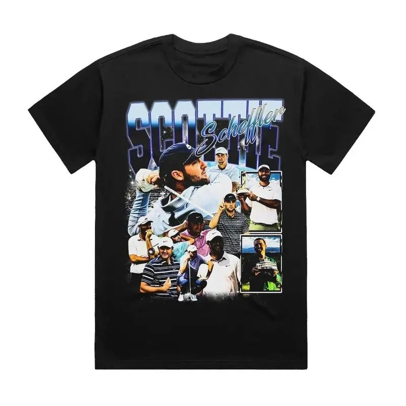 GILDAN Bootleg Vintage 90s Scottie Scheffler Classic Cotton Fabric Casual Top Medium T-Shirts