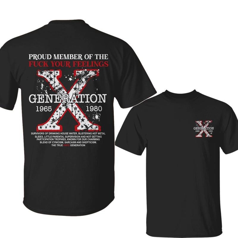 Gen X 4th July Shirt Two Side Print GenX Fafo Daily Cotton Top T-Shirts