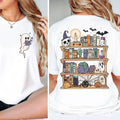 Gh0st Book Reader Two Sides Shirt Halloween Library Halloween Reading Skeleton Book Club Reading Girl Shirts Shirt Casual T-Shirts