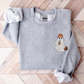 Ghost Drinking Coffee Cute Boo Pocket Size Shirt Ice Coffee Lover Spooky Season Pumpkin Pocket Size T-Shirts