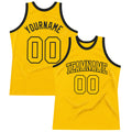 Custom Gold Gold-Black Authentic Throwback Basketball Jersey