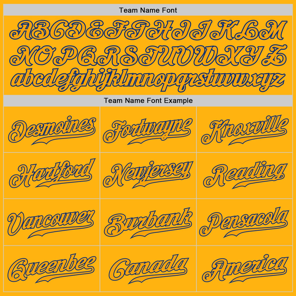 Custom Gold Gold-Royal Authentic Baseball Jersey