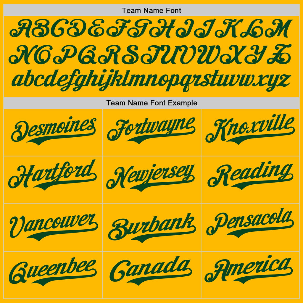 Custom Gold Green Authentic Baseball Jersey