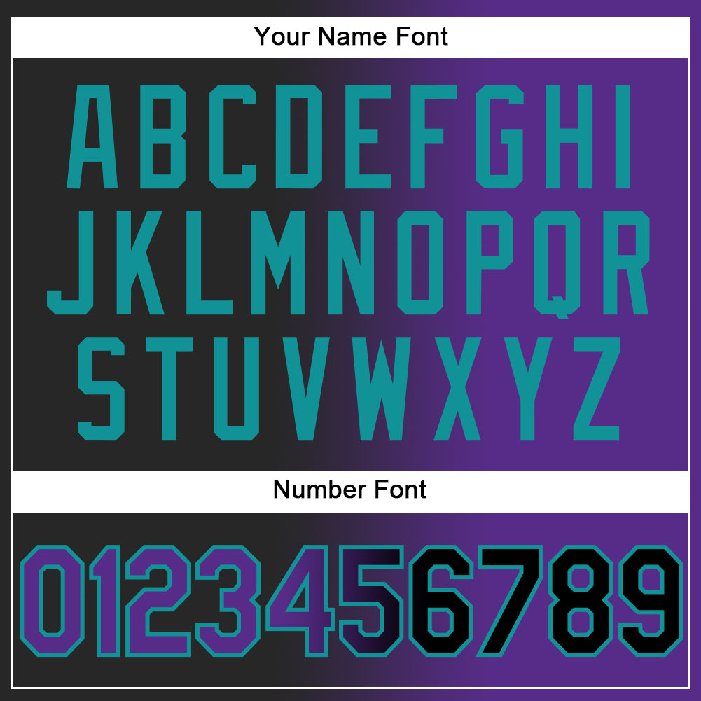 Custom Black Purple-Teal Authentic Gradient Fashion Baseball Jersey