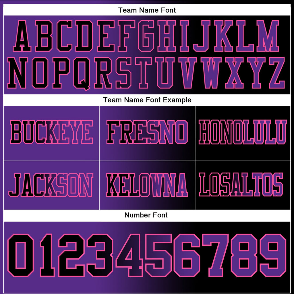 Custom Black Purple-Pink Authentic Gradient Fashion Football Jersey