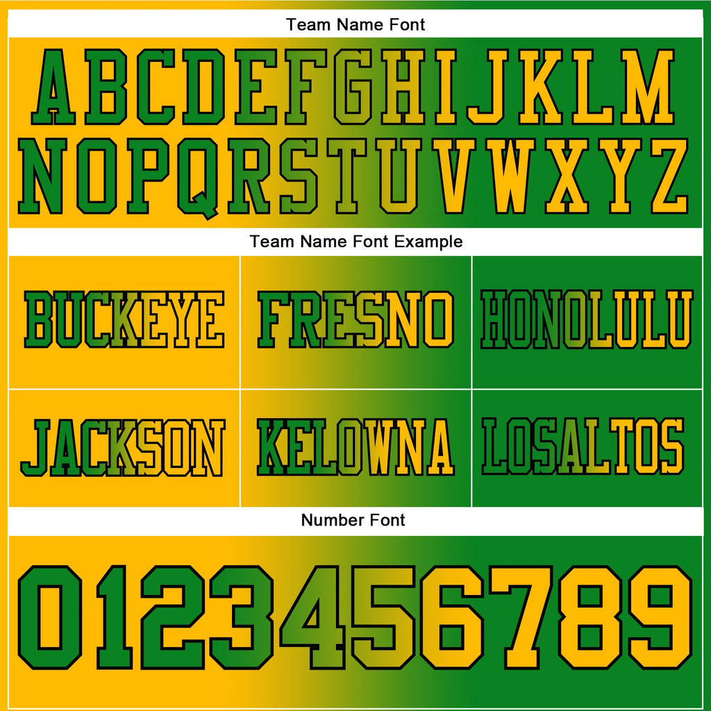 Custom Grass Green Gold-Black Authentic Gradient Fashion Football Jersey