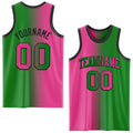 Custom Grass Green Pink-Black Authentic Gradient Fashion Basketball Jersey
