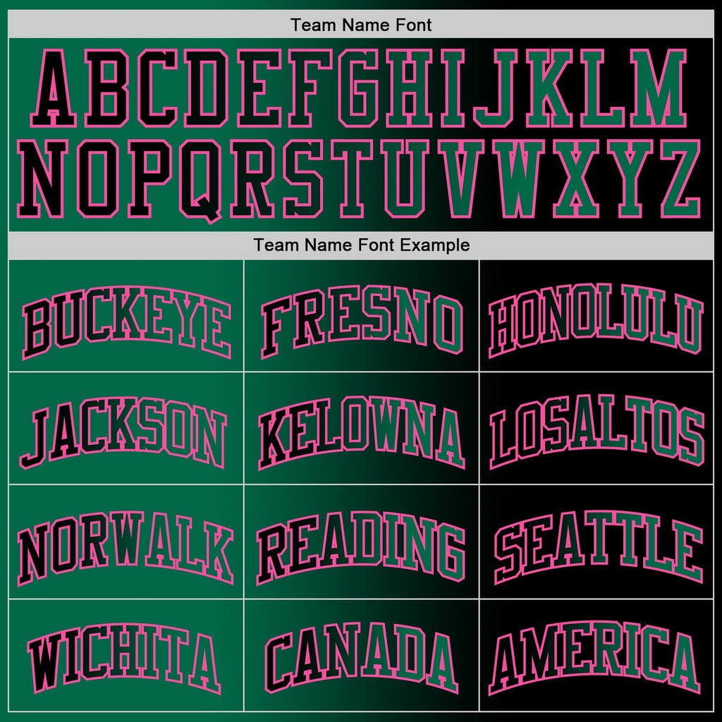 Custom Black Kelly Green-Pink Authentic Gradient Fashion Basketball Jersey