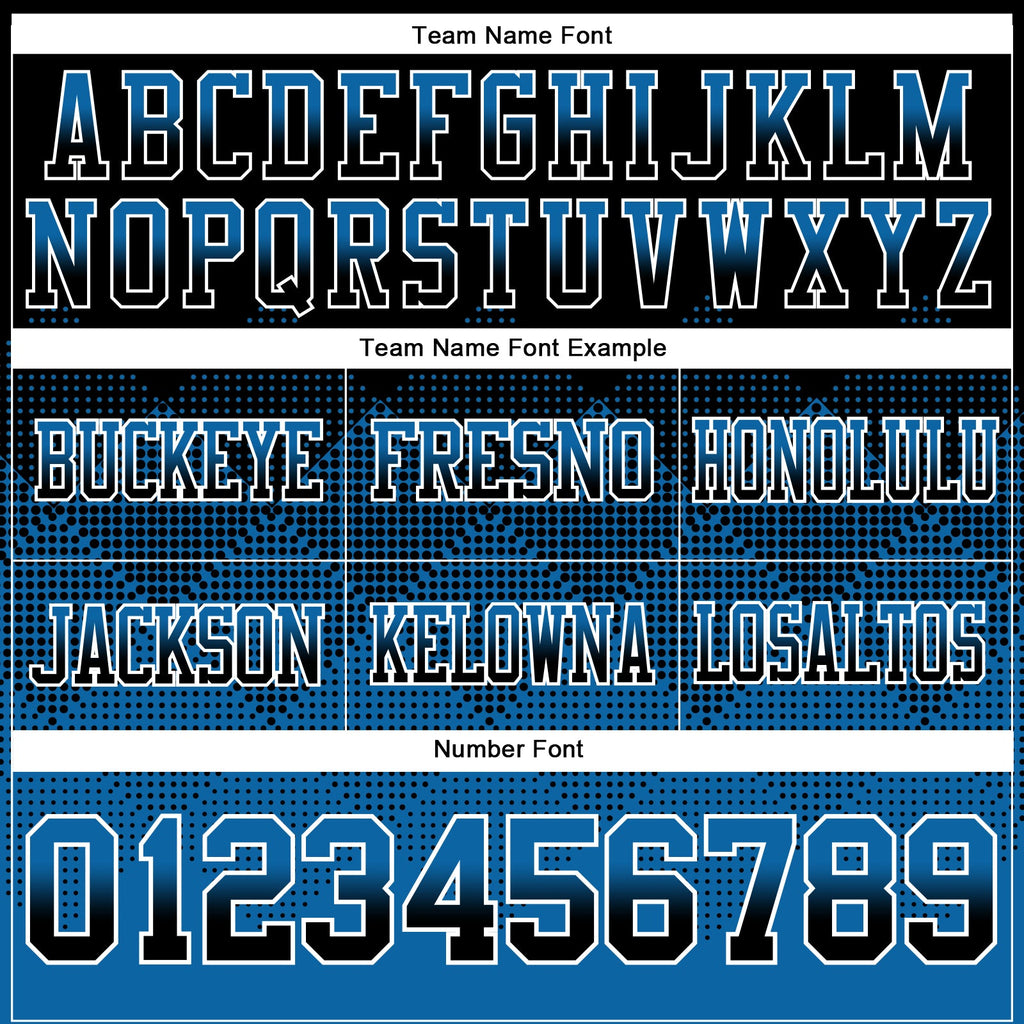 Custom Black Blue-White Authentic Gradient Square Shape Flag Football Jersey