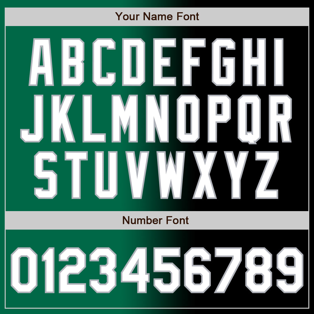 Custom Black White Kelly Green-Gray Authentic Gradient Fashion Baseball Jersey