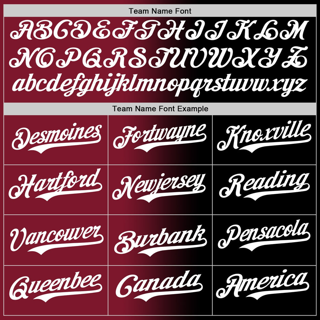 Custom Black White-Crimson Authentic Gradient Fashion Baseball Jersey