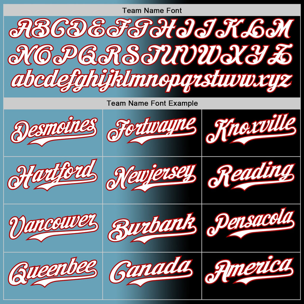 Custom Black White Shadow Blue-Red Authentic Gradient Fashion Baseball Jersey