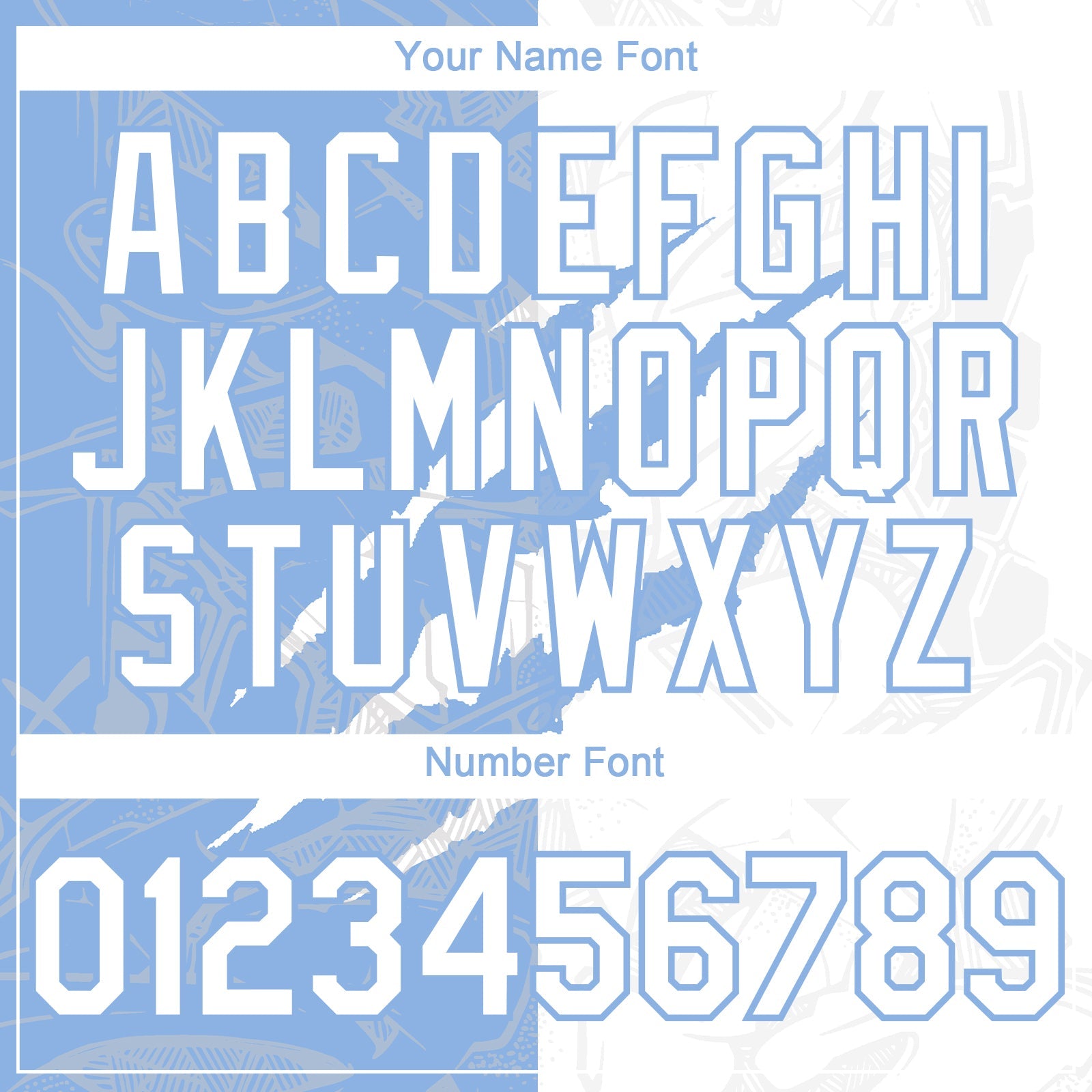 Custom Graffiti Pattern White-Light Blue 3D Scratch Authentic Baseball Jersey