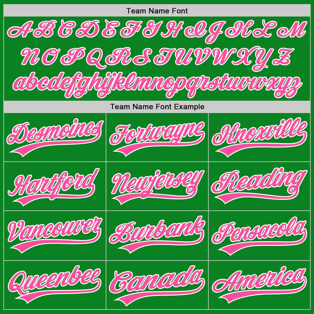 Custom Grass Green Pink-White Authentic Baseball Jersey