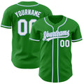 Custom Grass Green White-Light Blue Authentic Baseball Jersey