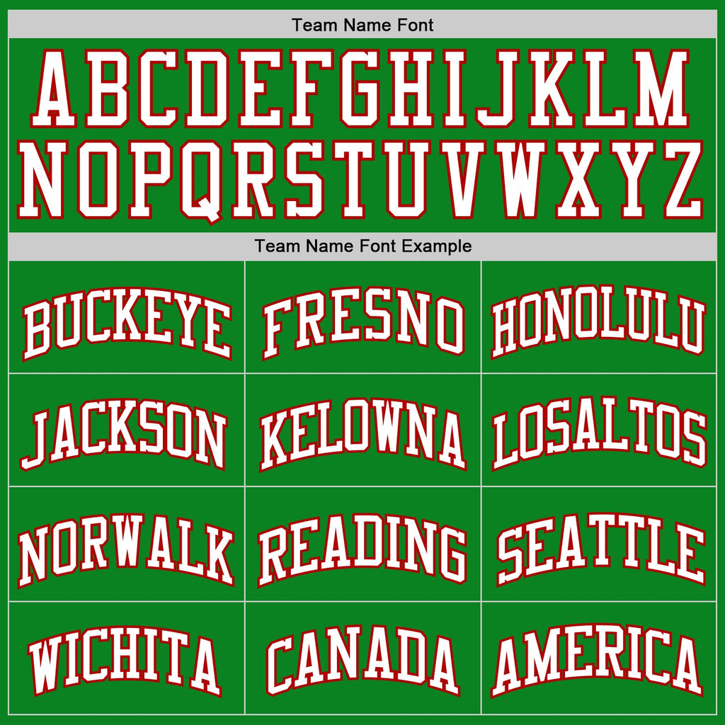 Custom Grass Green White-Red Authentic Basketball Jersey