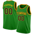Custom Grass Green Black-Gold Authentic Basketball Jersey