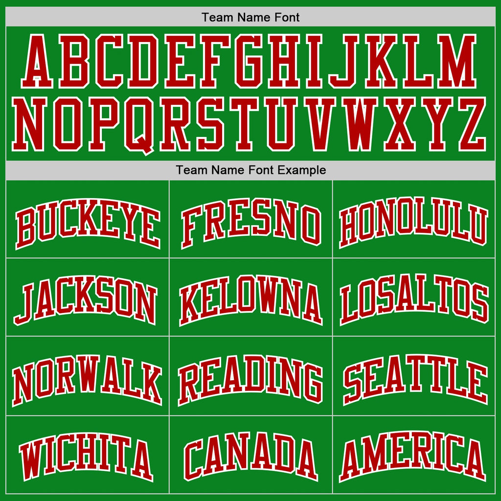 Custom Grass Green Red-White Authentic Basketball Jersey