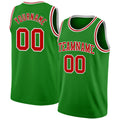 Custom Grass Green Red-White Authentic Basketball Jersey