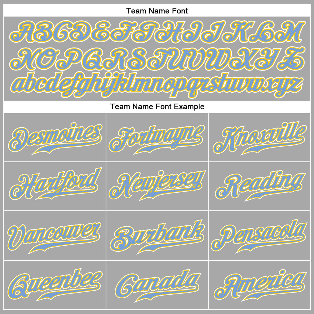 Custom Gray Gold-Light Blue Authentic Baseball Jersey
