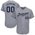 Custom Gray Navy-Vegas Gold Authentic Baseball Jersey