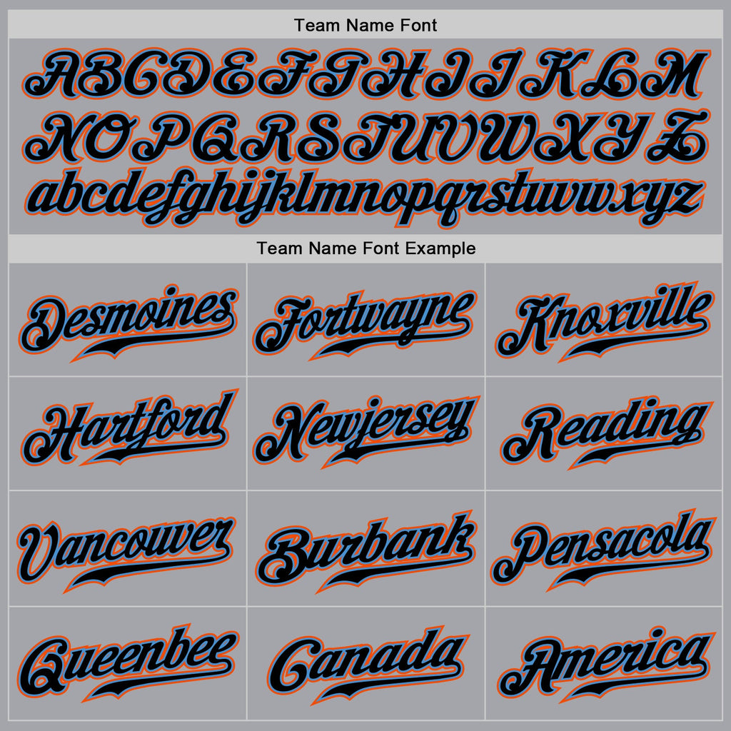 Custom Gray Black Pinstripe Black-Powder Blue Authentic Baseball Jersey