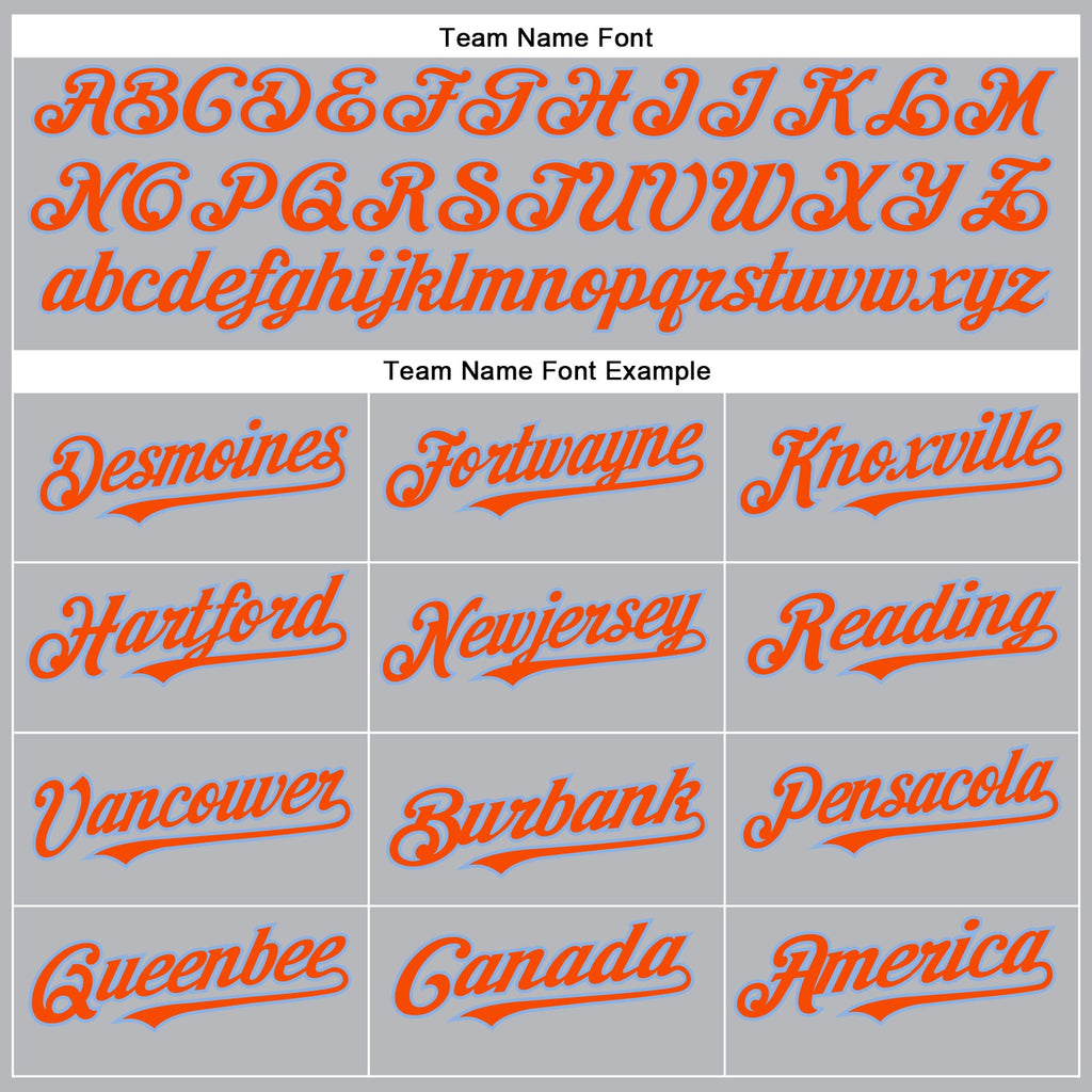 Custom Gray Orange-Light Blue Authentic Baseball Jersey