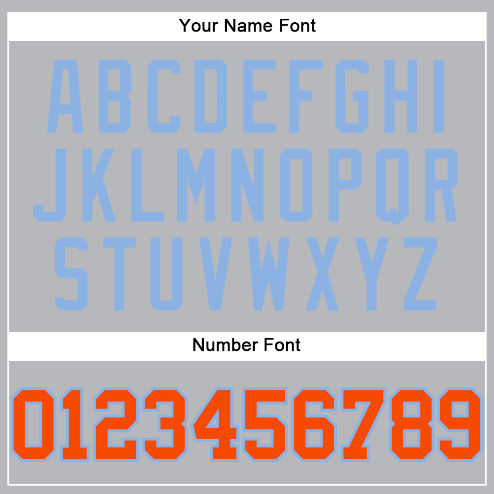 Custom Gray Orange-Light Blue Authentic Baseball Jersey