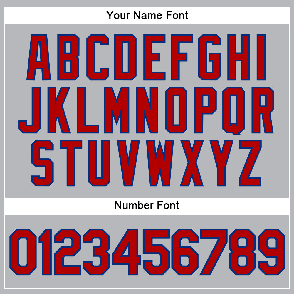 Custom Gray Royal Pinstripe Red Authentic Baseball Jersey