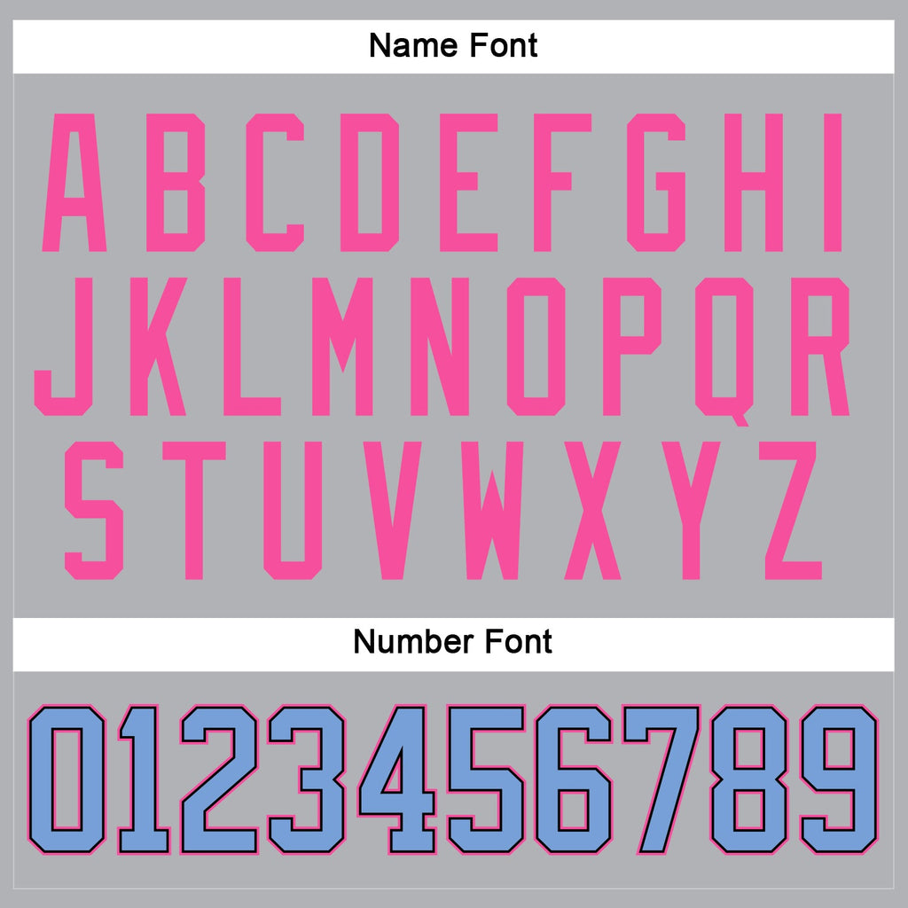 Custom Gray Light Blue Black-Pink Hockey Jersey