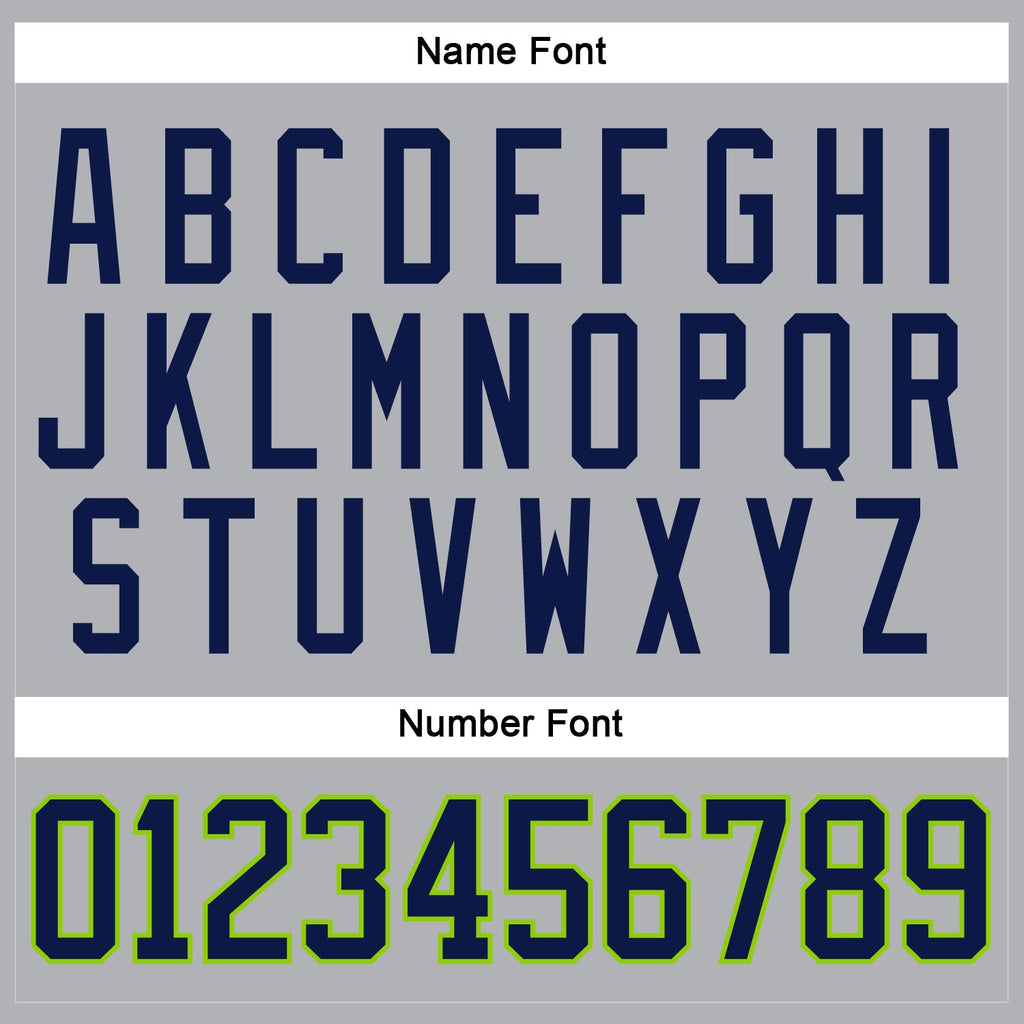 Custom Gray Navy-Neon Green Hockey Jersey