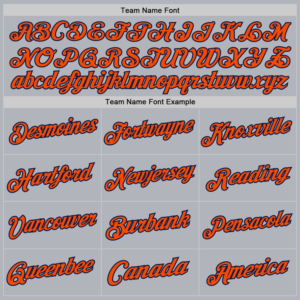 Custom Gray Orange-Navy Authentic Throwback Basketball Jersey