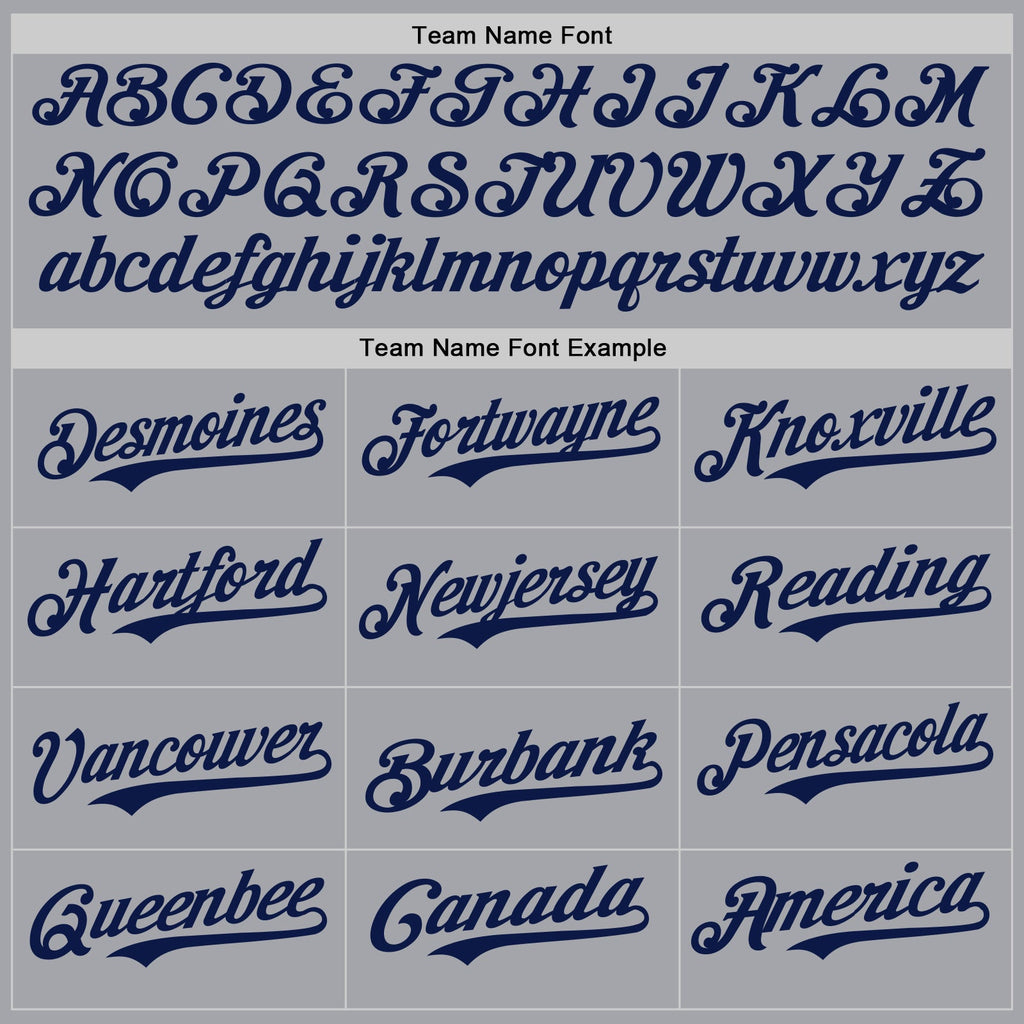 Custom Gray Navy Authentic Baseball Jersey