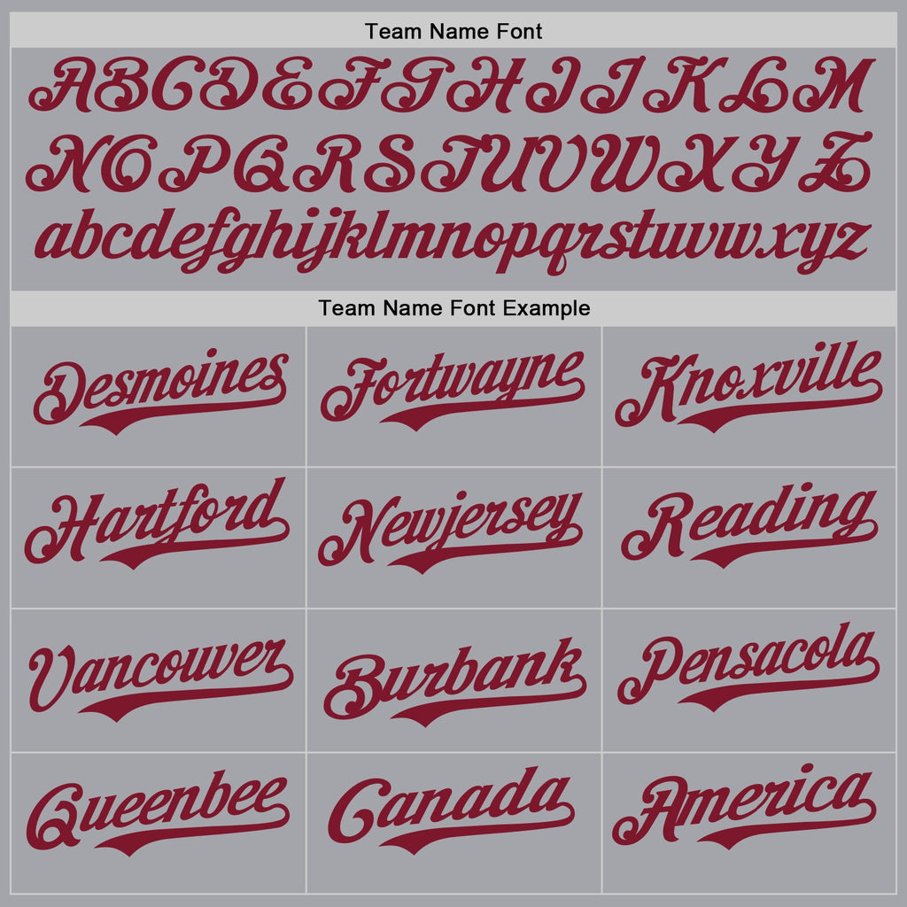 Custom Gray Crimson Authentic Baseball Jersey