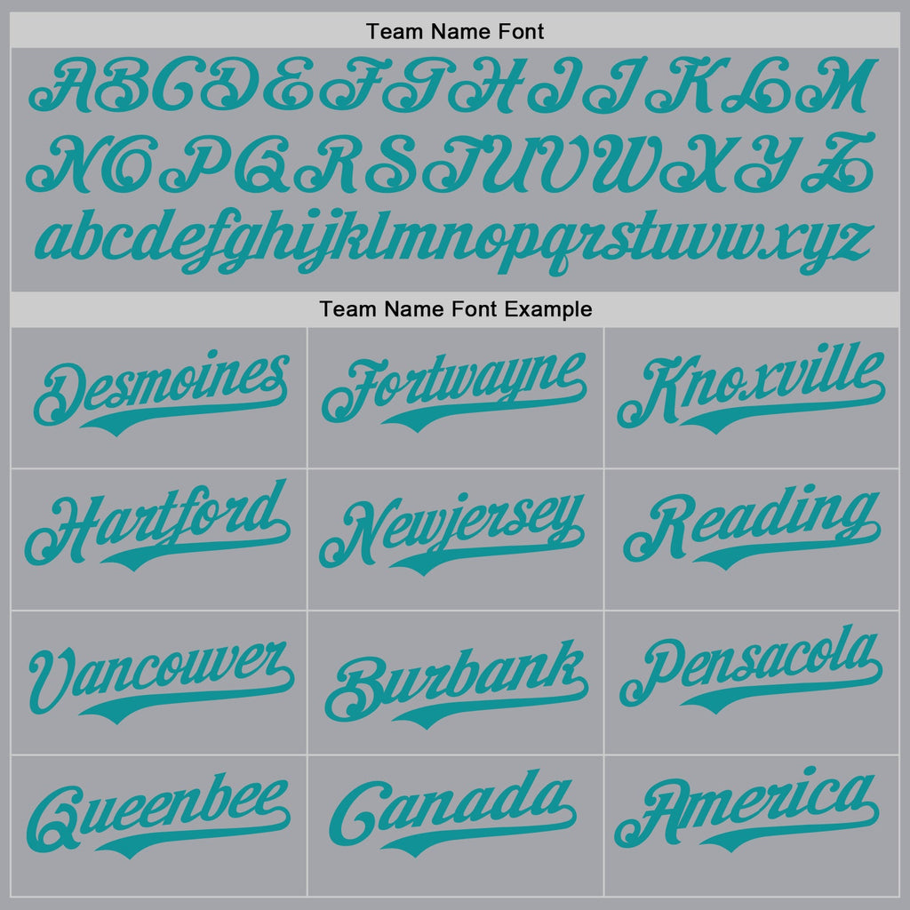 Custom Gray Teal Authentic Baseball Jersey