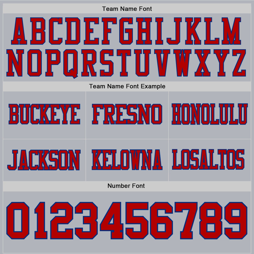 Custom Gray Red-Royal Authentic Football Jersey