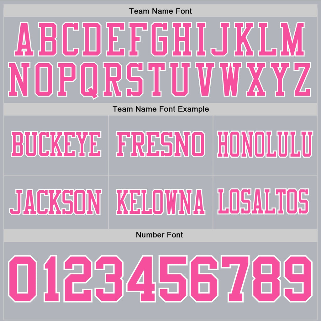 Custom Gray Pink-White Authentic Football Jersey