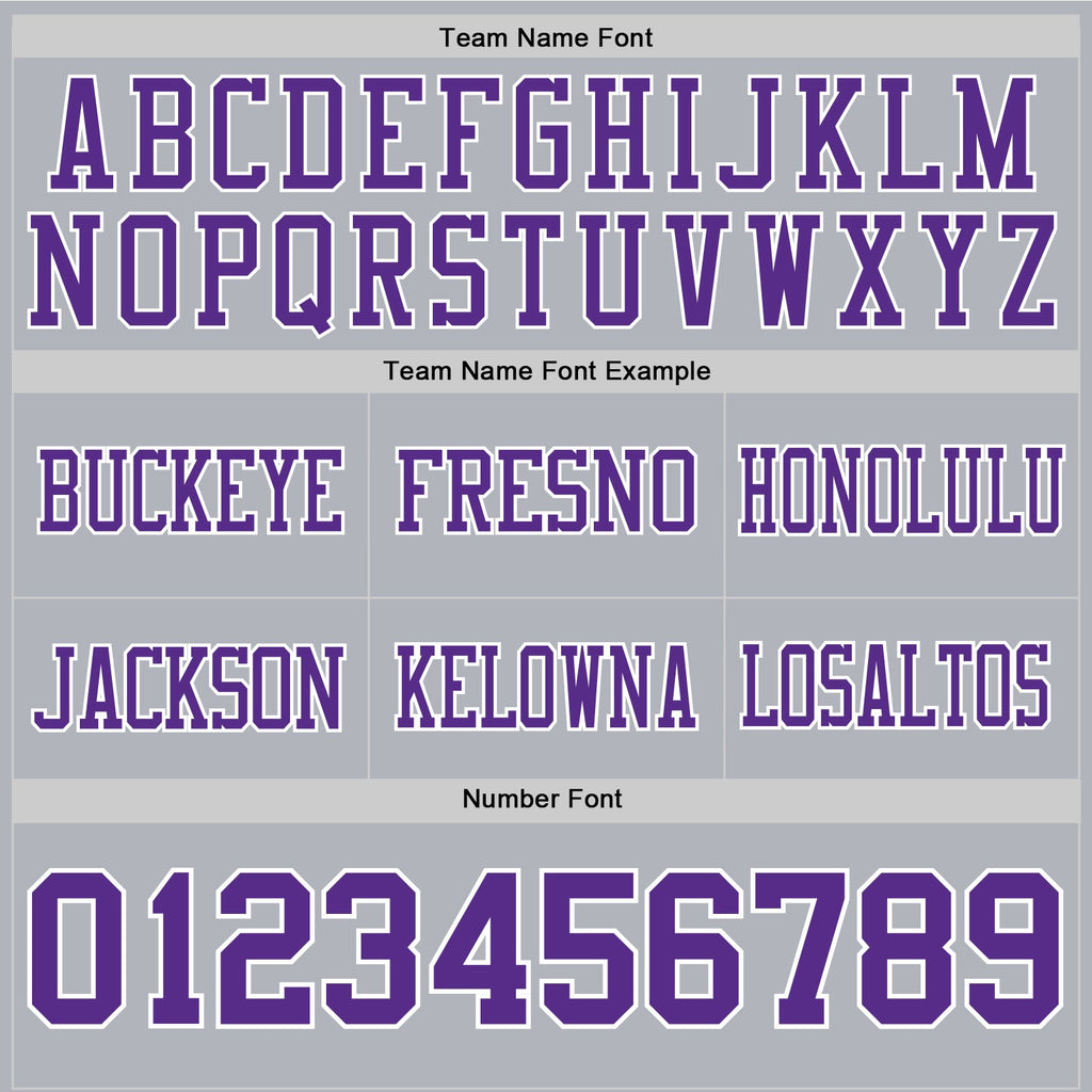 Custom Gray Purple-White Authentic Football Jersey