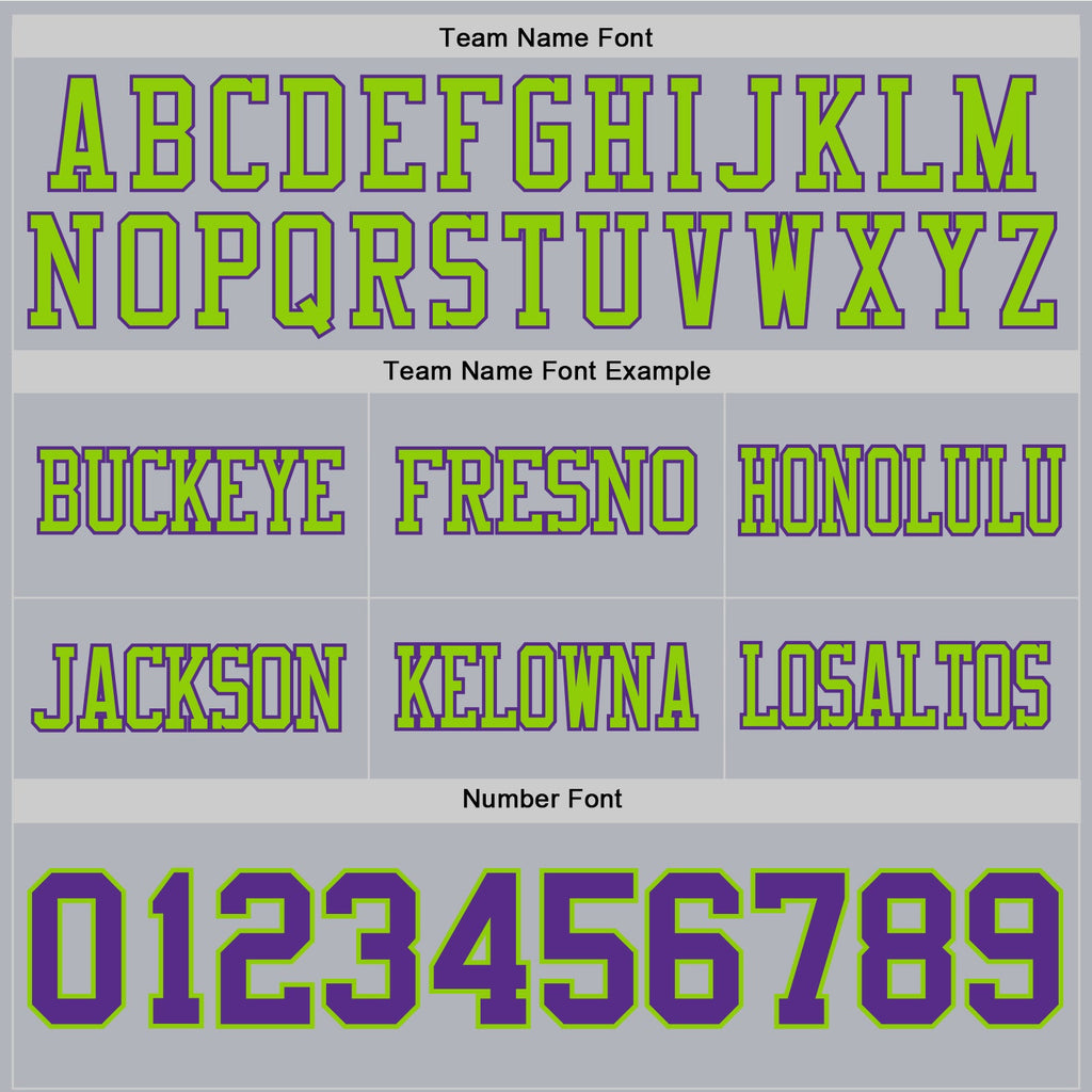 Custom Gray Purple-Neon Green Authentic Football Jersey