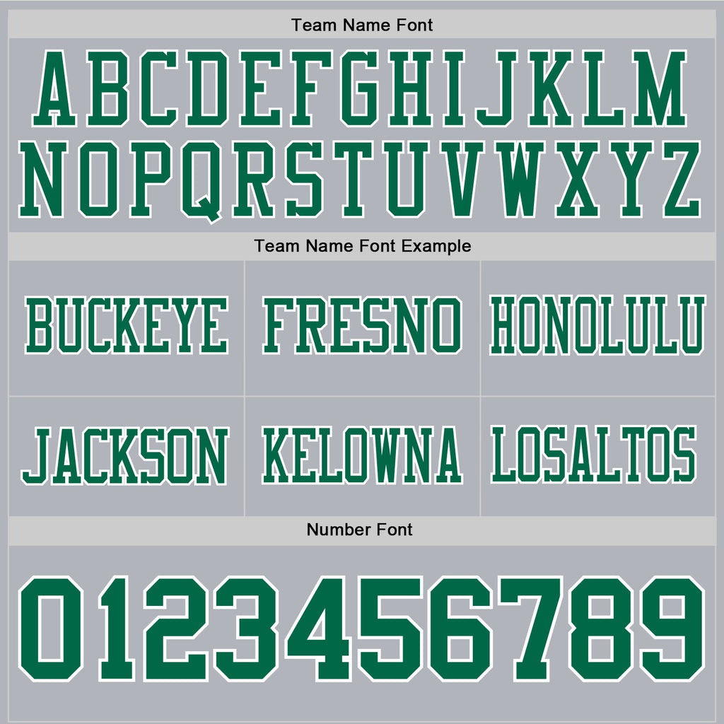 Custom Gray Kelly Green-White Authentic Football Jersey