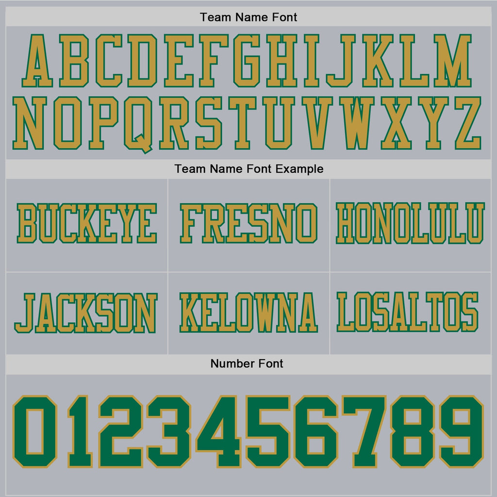 Custom Gray Kelly Green-Old Gold Authentic Football Jersey