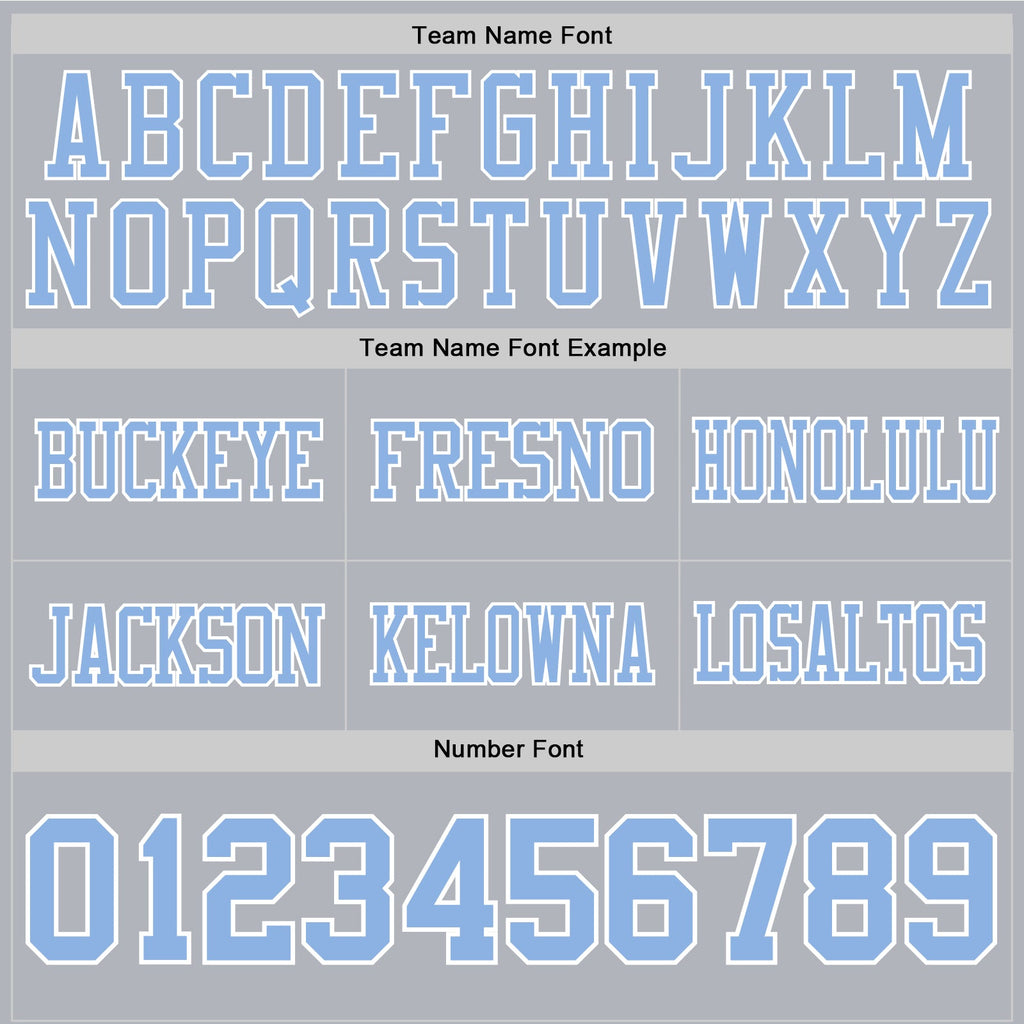 Custom Gray Light Blue-White Authentic Football Jersey
